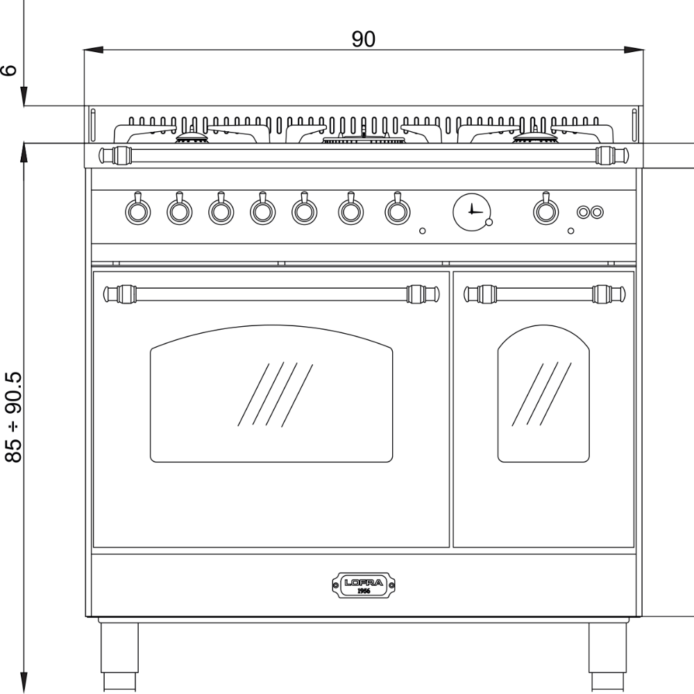 תנור אפייה משולב דו תאי תוצרת איטליה שחור דגם LOFRA RNMD96MFTE/CI SILVER | יבואן רשמי