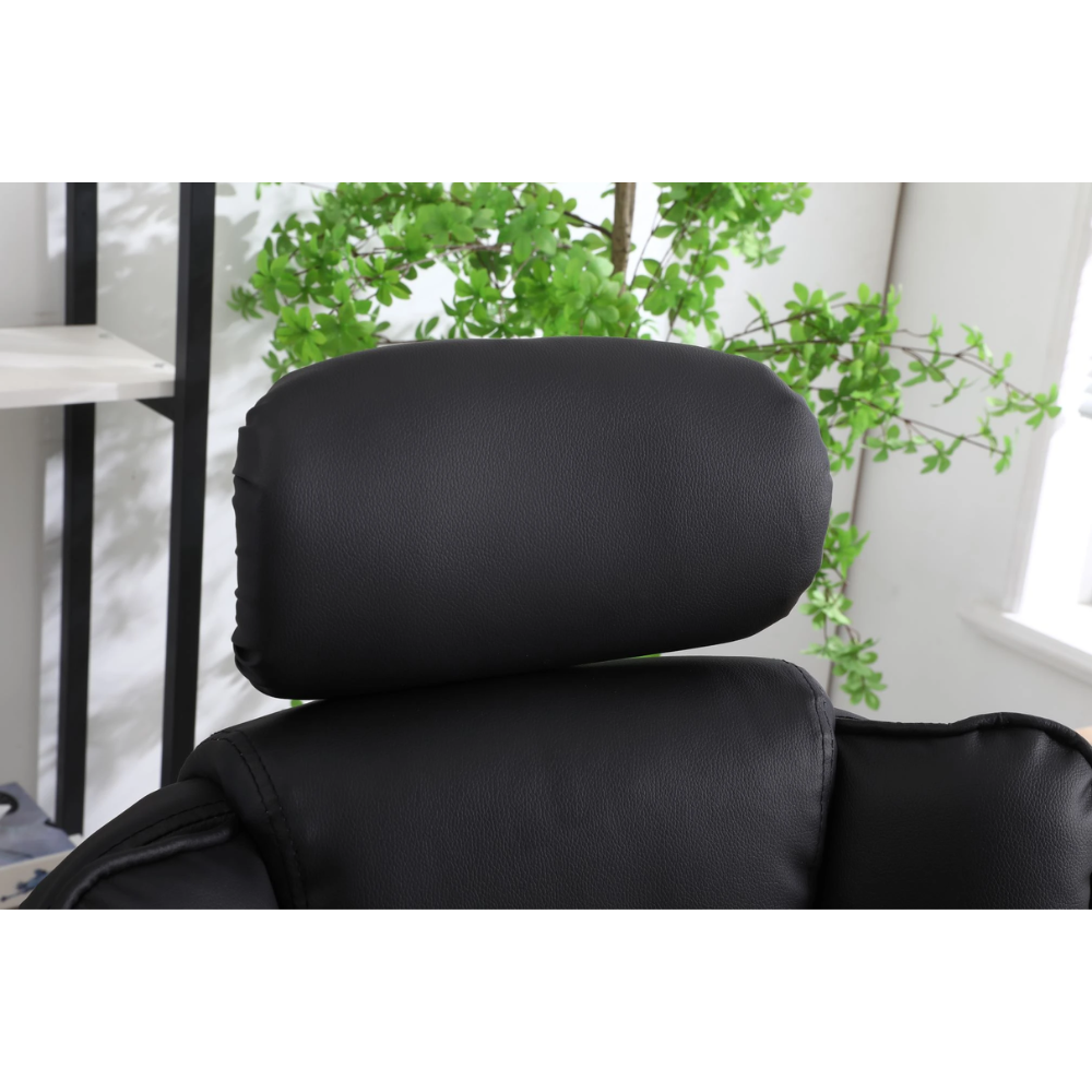 כסא מנהל אורטופדי כולל מסאג' רטט והדום דגם Rosso Italy MSH-8-2F - צבע שחור - יבואן רשמי