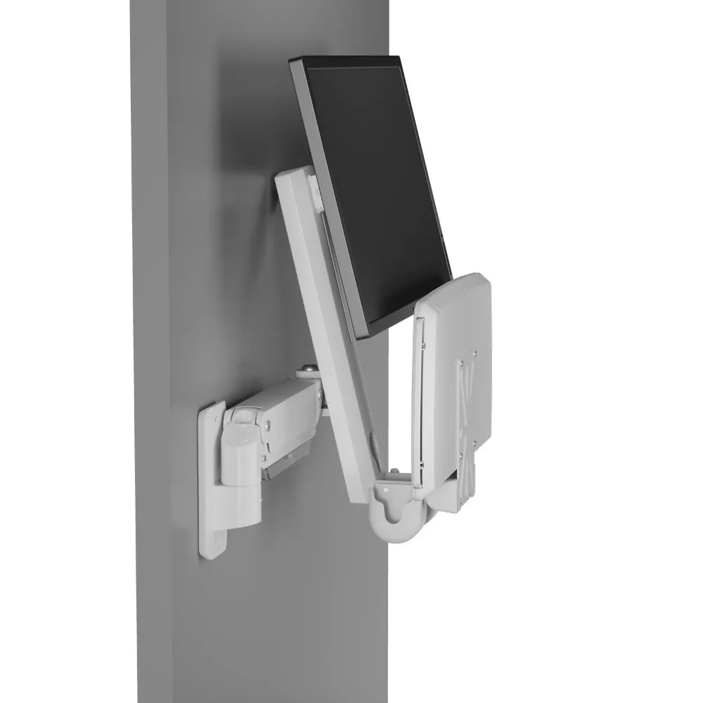 עמדת עבודה רפואית מיועדת לתלייה על קיר למסך מחשב, מקלדת ועכבר Lumi Legend / Brateck MED02-1 - יבואן רשמי