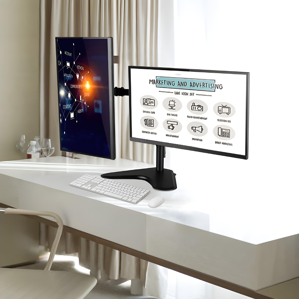 מעמד שולחני ללא מלחציים למסך מחשב עד 32″ Lumi Legend / Brateck LDT12-T024N - יבואן רשמי