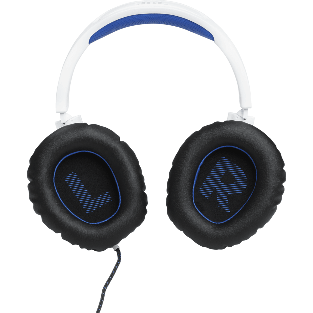 אוזניות גיימינג JBL Quantum 100p - צבע כחול לבן - K.B.V