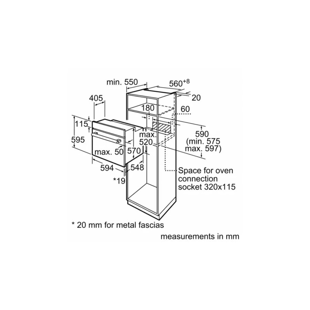 תנור אפייה בנוי נירוסטה דגם Bosch HBF534ES0Q - K.B.V