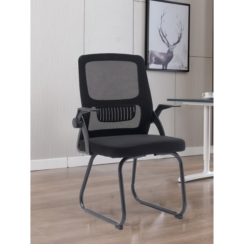 כסא אורחים אורטופדי דגם RSM-1048 לחדר המתנה ROSSO ITALY - צבע שחור - יבואן רשמי