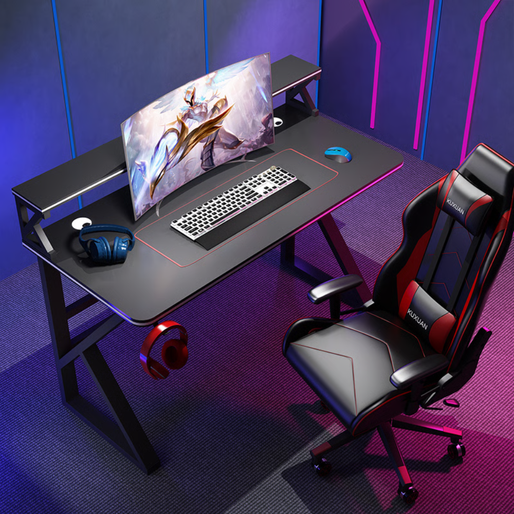 שולחן מחשב ענק עם מדפים דגם RSM-1064 רוחב 1.2 מטר ROSSO ITALY - יבואן רשמי