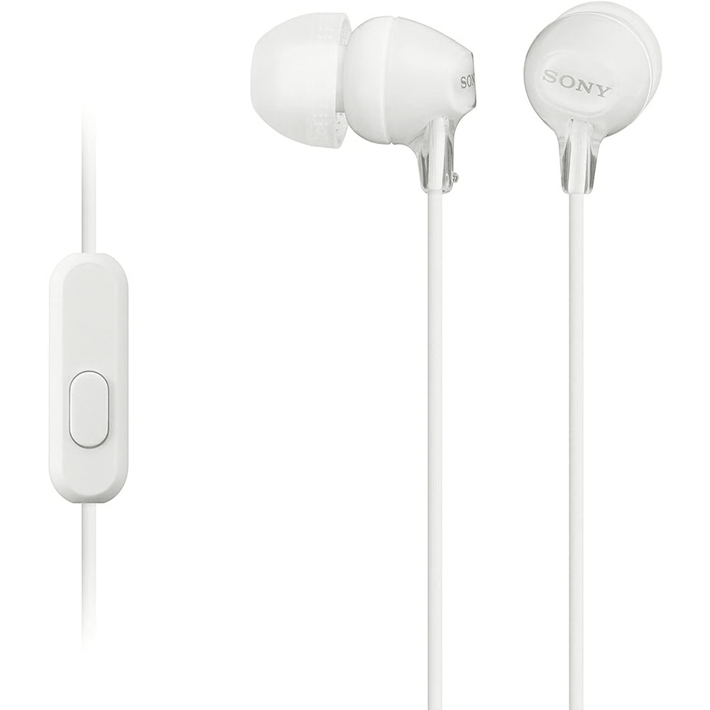 אוזניות חוטיות Sony MDR-EX15AP - צבע לבן - K.B.V