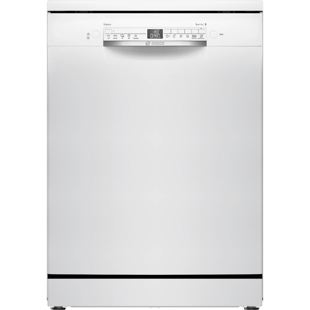 מדיח כלים עומד רחב 60 ס''מ Bosch Serie 2 SMS2HTW02E - צבע לבן - תוצרת פולין - אחריות יבואן רשמי