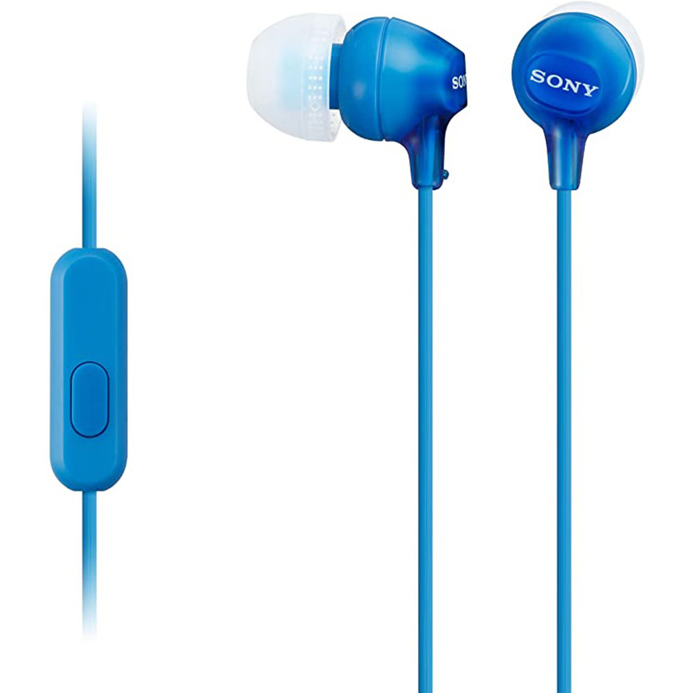 אוזניות חוטיות Sony MDR-EX15AP - צבע כחול שנה אחריות ע"י - יבואן הרשמי