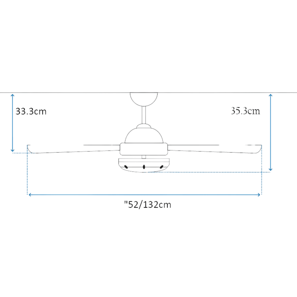 מאוורר תקרה ותאורה פנים/ חוץ עם שלט Westinghouse jessica 52" 24W - צבע לבן בשילוב אלון - K.B.V