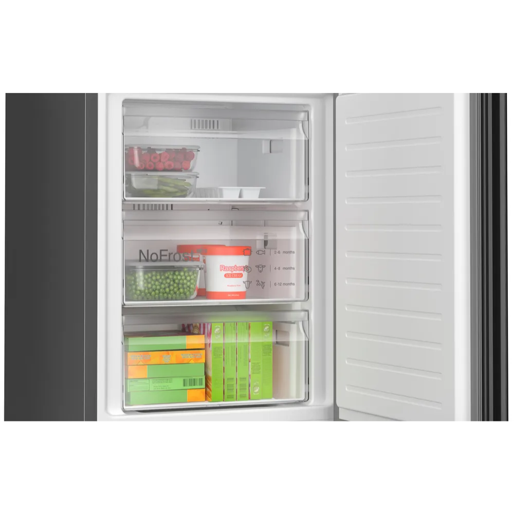 מקרר בוש Bosch מקפיא תחתון רוחב 60 ס”מ KGN39LBCF זכוכית שחורה - יבואן רשמי