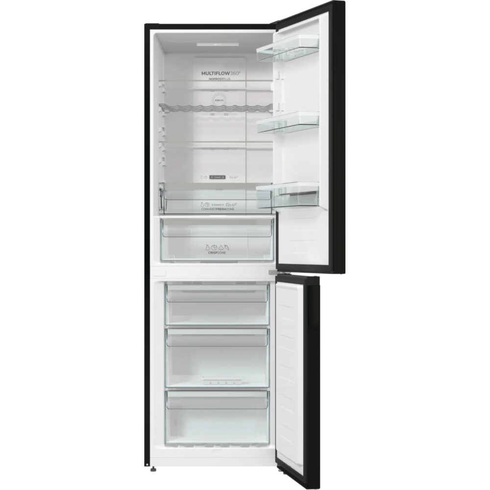 מקרר מקפיא תחתון 330 ליטר Gorenje NRK-6192-ABK - גימור שחור - יבואן רשמי