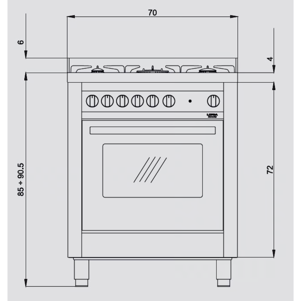 תנור משולב מקצועי 90 ס"מ LOFRA MTSG96MFT/CI COOL צבע נירוסטה - יבואן רשמי