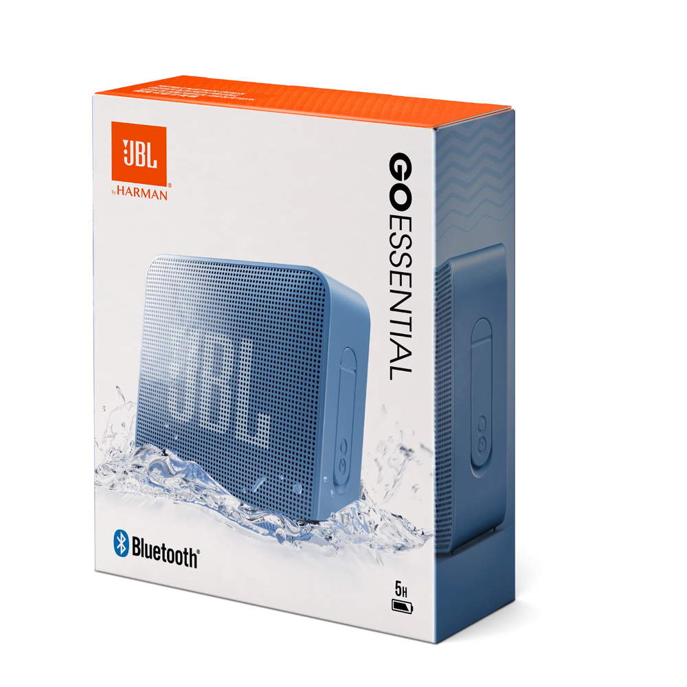 רמקול נייד עמיד למים JBL Go Essential - צבע כחול שנה אחריות ע"י - יבואן הרשמי