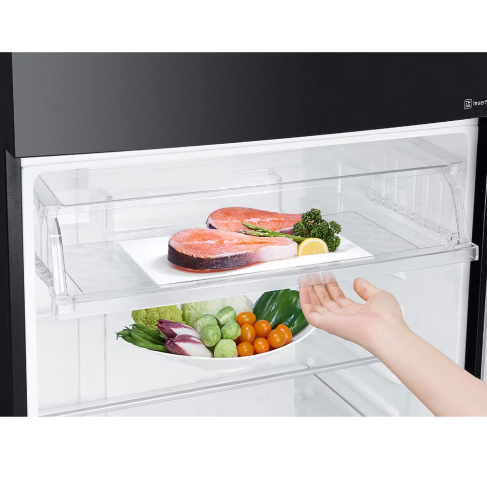 מקרר מקפיא עליון 506 ליטר LG GR-M6781BU - גימור זכוכית שחורה - יבואן רשמי