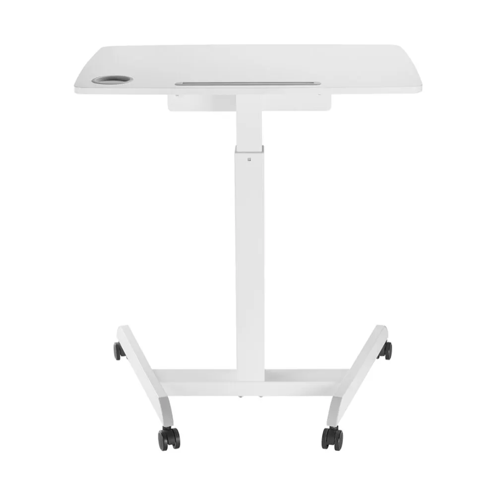 שולחן נייד מתכוונן בגובה עם מדף להנחת פריטים Lumi Legend / Brateck FWS07-04 White - יבואן רשמי