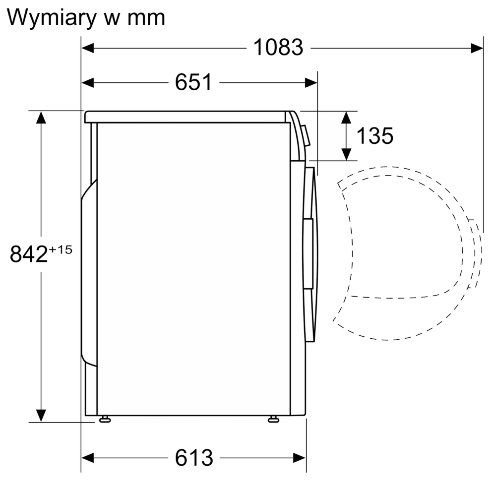 מייבש כביסה קונדנסור 1-8 ק"ג Bosch WTH83252PL Heat Pump - צבע לבן - K.B.V