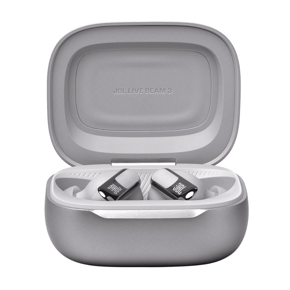 אוזניות אלחוטיות עם מארז טעינה חכם JBL Live Beam 3 TWS ANC IP55 - צבע כסוף - K.B.V