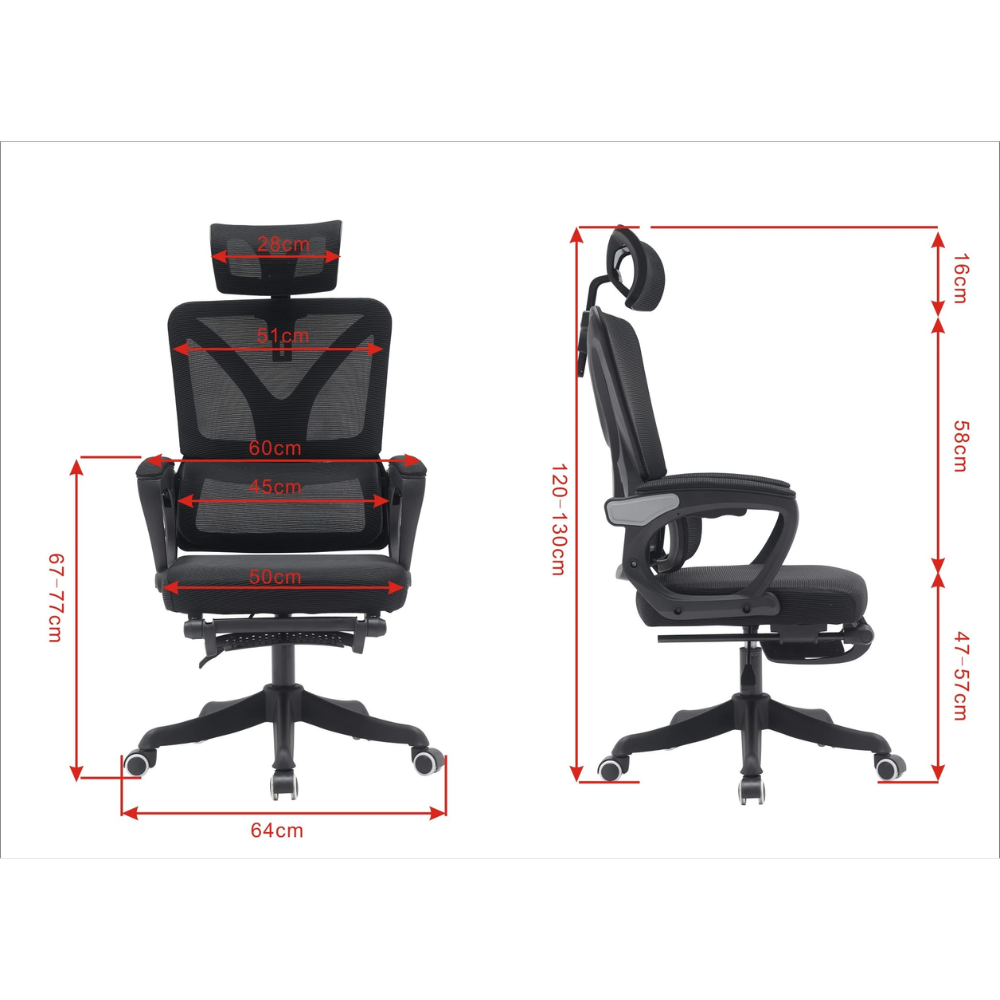 כסא מנהלים אורטופדי דגם RSM-1049 כולל הדום עם מנגנון מולטי לוק ROSSO ITALY - צבע שחור - יבואן רשמי