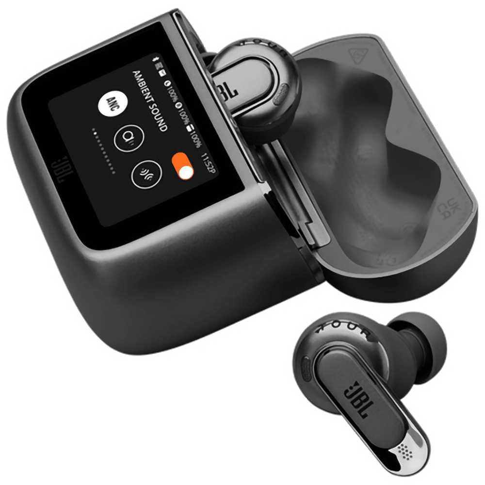 אוזניות אלחוטיות עם כיסוי חכם ומשתיק רעשים JBL Tour Pro 3 TWS - צבע שחור - K.B.V