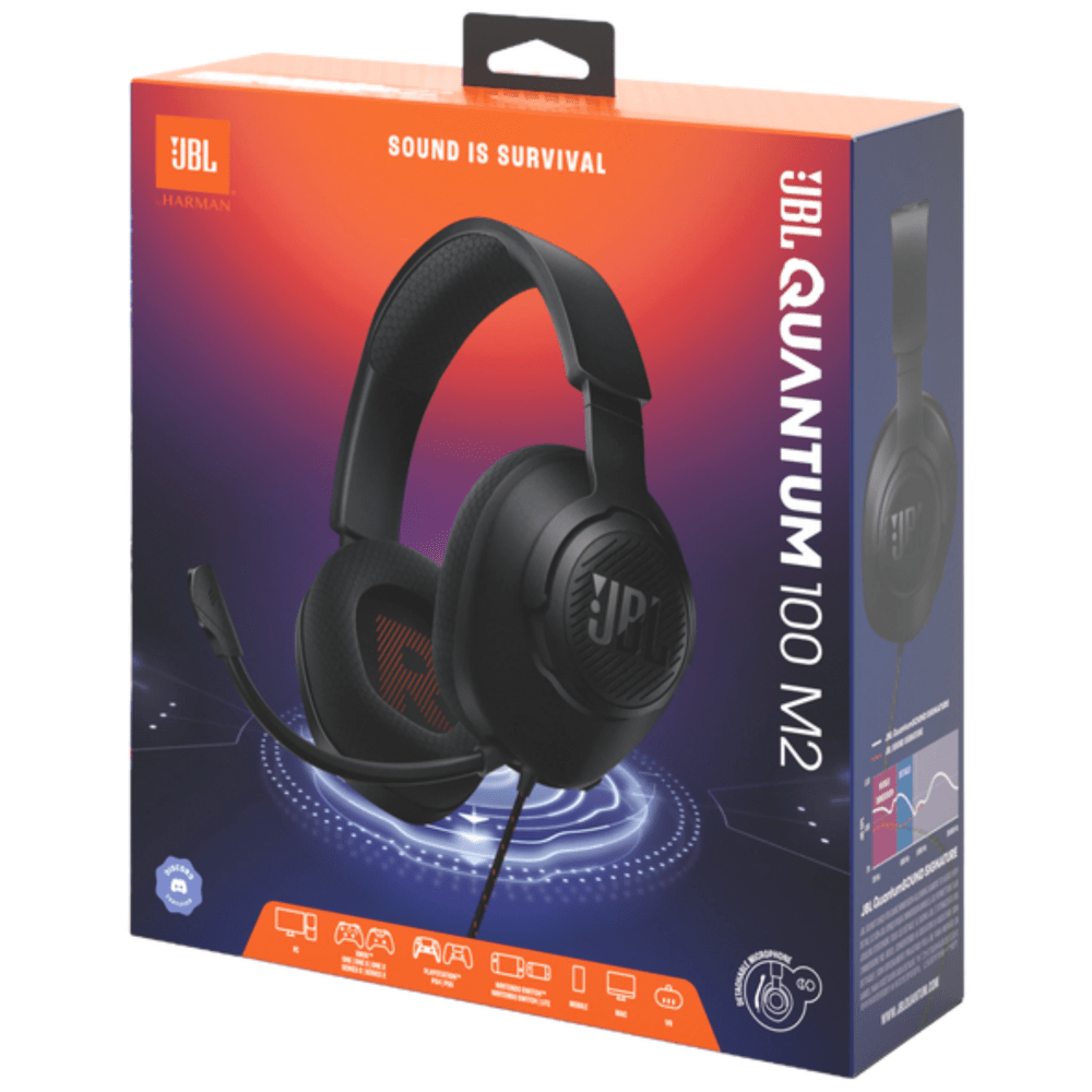 אוזניות גיימינג חוטיות JBL QUANTUM 100M2 - צבע שחור - K.B.V