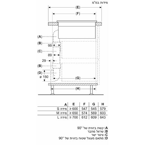 כיריים אינדוקציה עם קולט אדים 80 ס"מ SIEMENS סימנס דגם EX875LX67E - יבואן רשמי