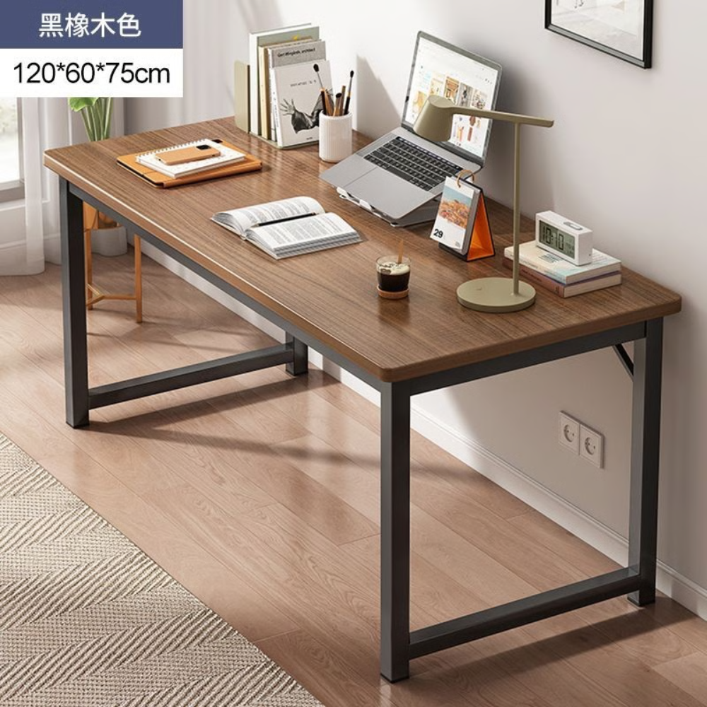 שולחן מחשב כתיבה ענק רוחב 120 ס"מ Rosso Italy MSH-10-42 - צבע עץ כהה מסגרת שחורה - יבואן רשמי