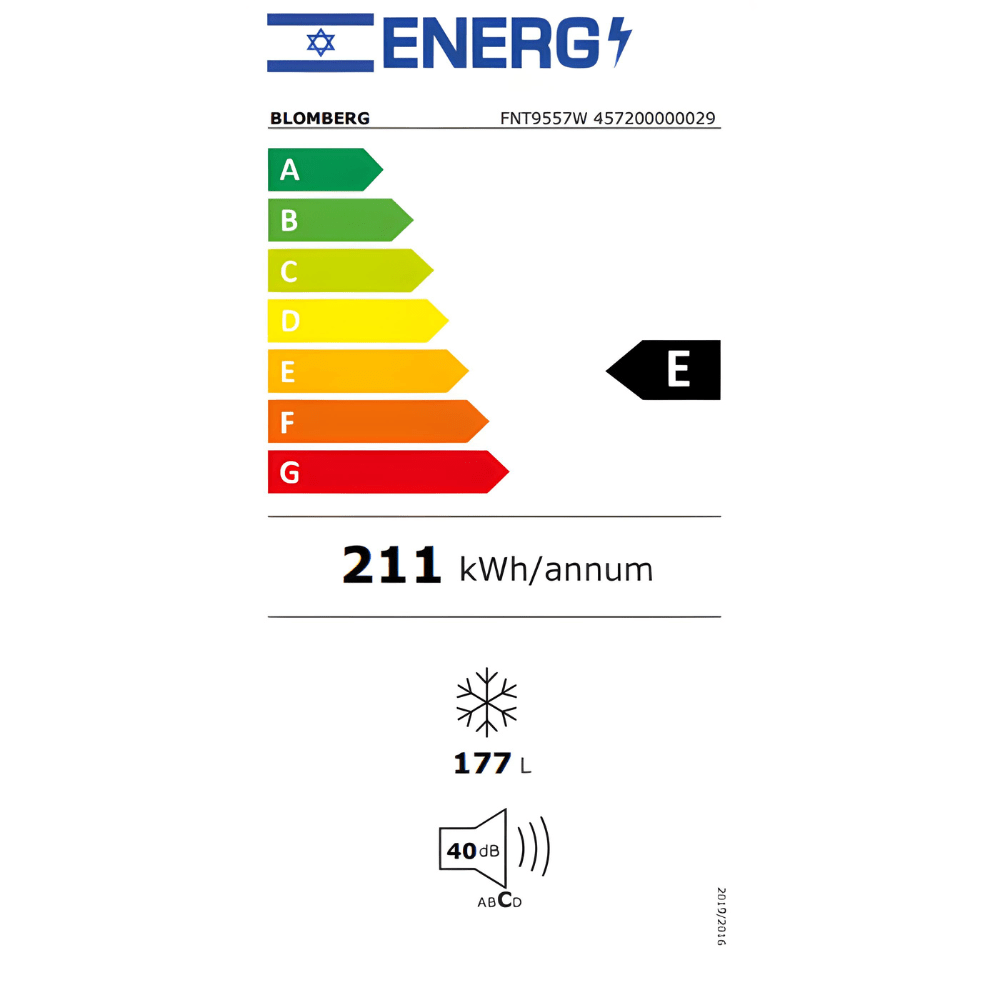 Blomberg מקפיא 5 מגירות Blomberg FNT9557W - גימור לבן - K.B.V