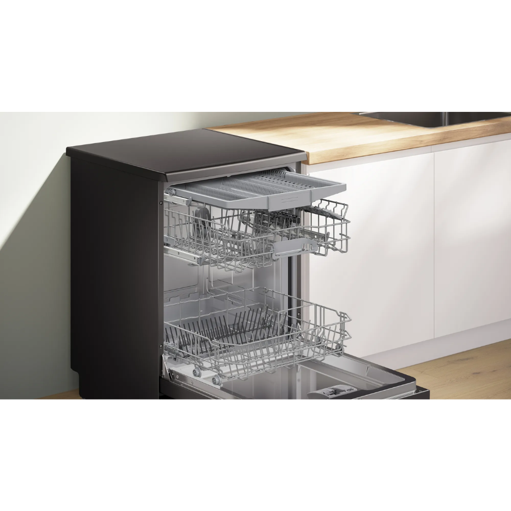 מדיח כלים רחב עומד Bosch Serie 4 SMS4HVC03E - צבע שחור - תוצרת פולין - אחריות יבואן רשמי BSH