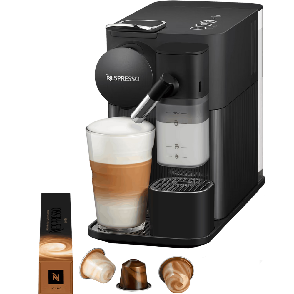 מכונת קפה Nespresso F121 Lattissima One - בצבע שחור אחריות ע"י היבואן הרשמי