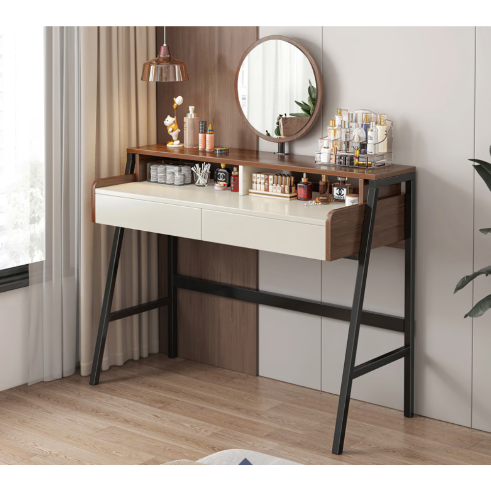 שידת איפור עם מראה רוחב 1 מטר דגם MSH-D89 צבע עץ ROSSO ITALY - יבואן רשמי