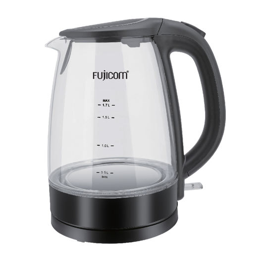 קומקום חשמלי זכוכית שחור Fujicom - יבואן רשמי