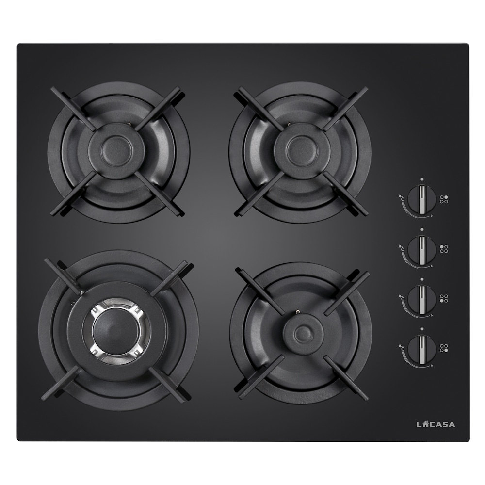 כיריים גז זכוכית 60 ס"מ LaCasa LCV61GB - שחור - יבואן רשמי