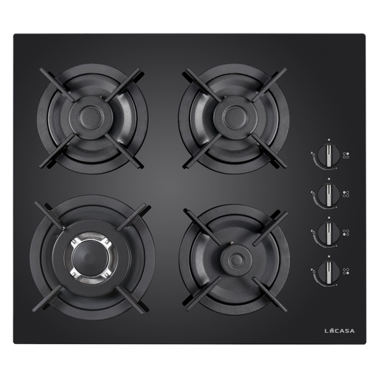 כיריים גז זכוכית 60 ס"מ LaCasa LCV61GB - שחור - יבואן רשמי