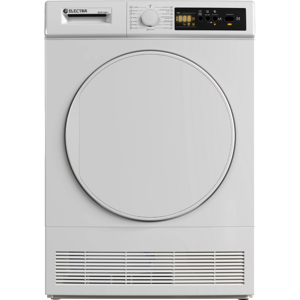 מייבש כביסה +מעבה אלקטרה 10 ק''ג EDR10991 Electra אחריות - יבואן רשמי