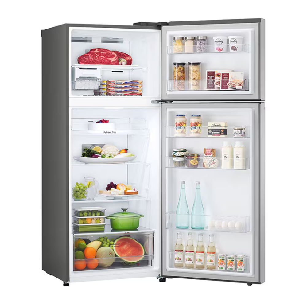 מקרר 2 דלתות מקפיא עליון 395 ליטר LG GR-B445XE No Frost - צבע נירוסטה מוברשת - יבואן רשמי