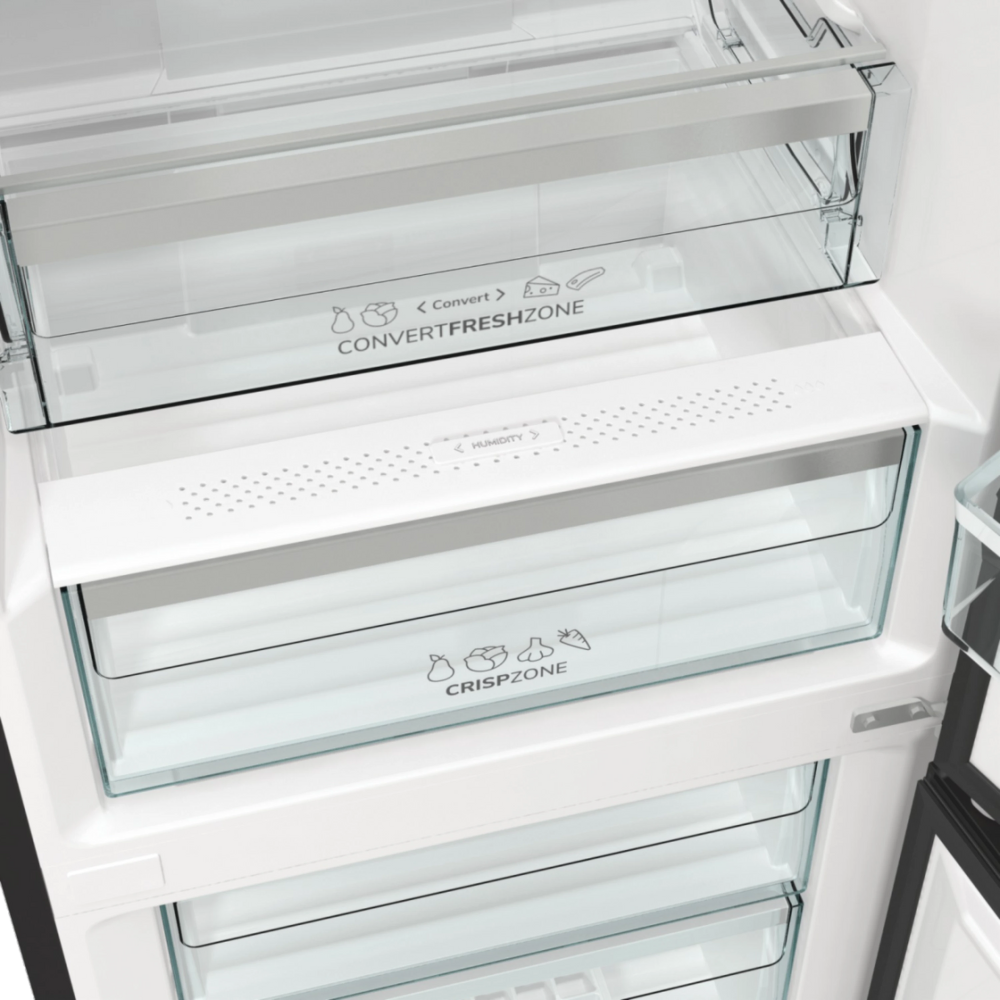 מקרר מקפיא תחתון 300 ליטר Gorenje NRK619EABXL4 יחידה - צבע נירוסטה מושחרת - יבואן רשמי