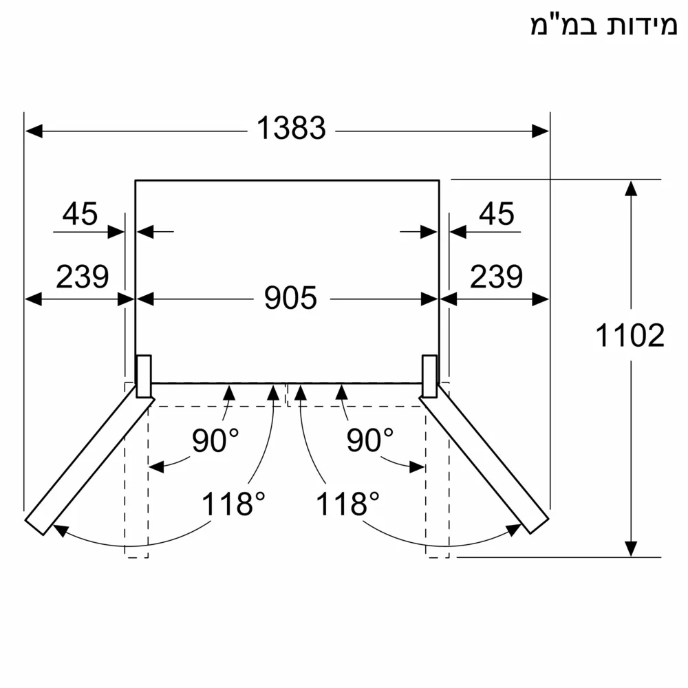 מקרר מקפיא תחתון 4 דלתות BOSCH בוש KFN96VPEA - יבואן רשמי