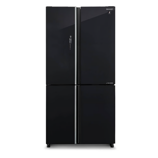 מקרר 4 דלתות מקפיא תחתון 572 ליטר נטו Sharp SJ-FFS89-BK - גימור זכוכית שחורה - יבואן רשמי