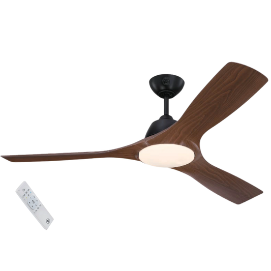 מאוורר תקרה ותאורה פנים/ חוץ עם שלט Westinghouse jessica 52" 24W - צבע שחור בשילוב מהגוני שנתיים אחריות ע"י - יבואן הרשמי