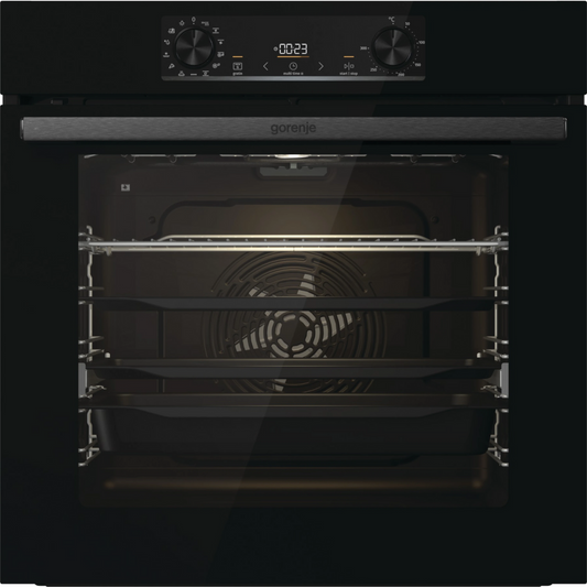 תנור אפיה בנוי פירוליטי 60 ס"מ 77 ליטר Gorenje OP84BG - גימור זכוכית שחורה - יבואן רשמי