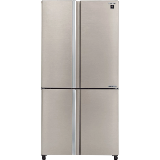מקרר 4 דלתות מקפיא תחתון 572 ליטר נטו Sharp SJ-8950 עם התקן שבת מובנה - גימור נירוסטה - יבואן רשמי