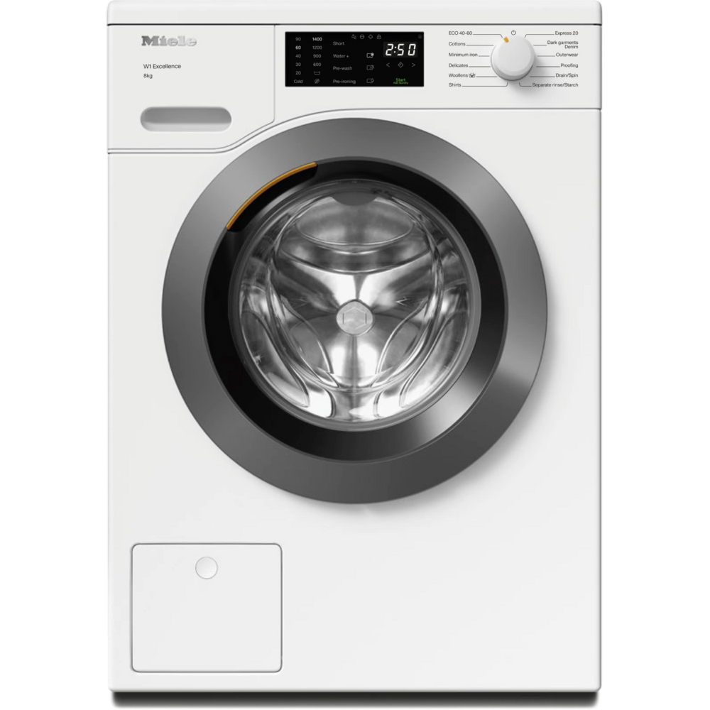 מכונת כביסה פתח חזית 8 ק"ג Miele WED 025 WCS במהירות 1400 סל"ד - צבע לבן - יבואן רשמי