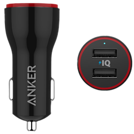 מטען רכב Anker PowerDrive 24W  - צבע שחור אחריות לשנה ע"י - יבואן רשמי