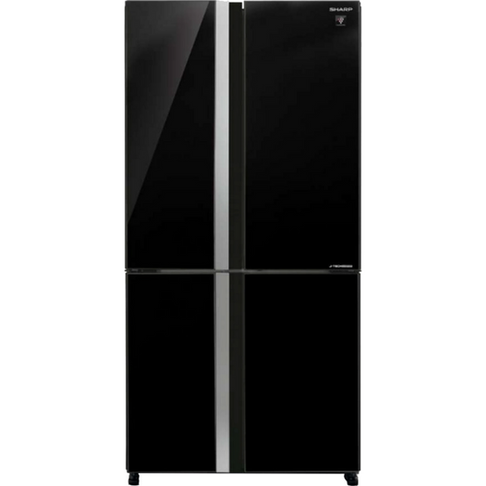 מקרר 4 דלתות 611 ליטר נטו Sharp SJ-FSRN87BK - גימור זכוכית שחורה - יבואן רשמי