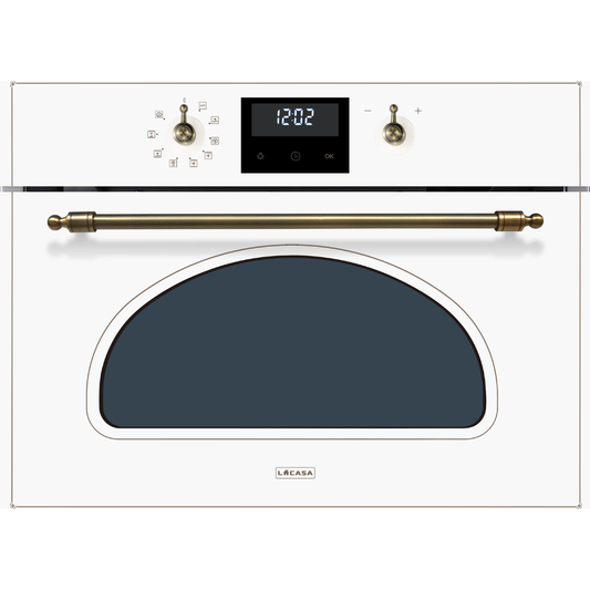 תנור בנוי משולב מיקרו 45 ס"מ לקאזה דגם LCT672MWRCW לבן - יבואן רשמי