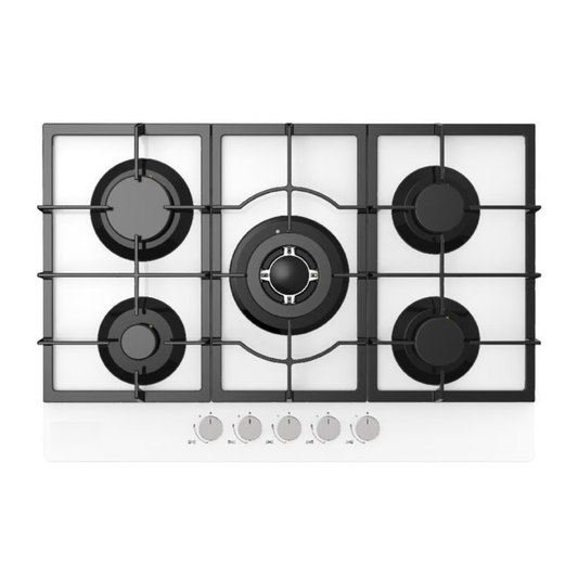 כיריים Electra יבואן רשמי 100119/8800 זכוכית לבנה 5 להבות - אחריות - יבואן רשמי