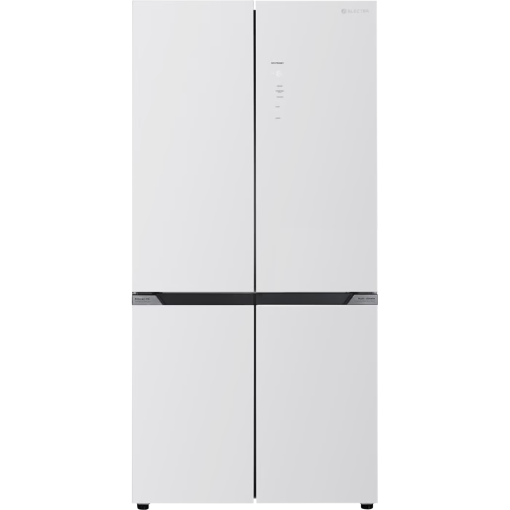 מקרר 4 דלתות מקפיא תחתון 505 ליטר נטו בעומק 60 ס"מ (קו-אפס) Electra EL560GW - גימור זכוכית לבנה אחריות ע"י היבואן הרשמי