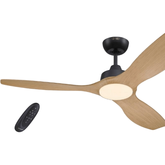 מאוורר תקרה עם שלט Westinghouse Montana 52" CCT DC 24W - צבע שחור בשילוב עץ שנתיים אחריות ע"י - יבואן הרשמי