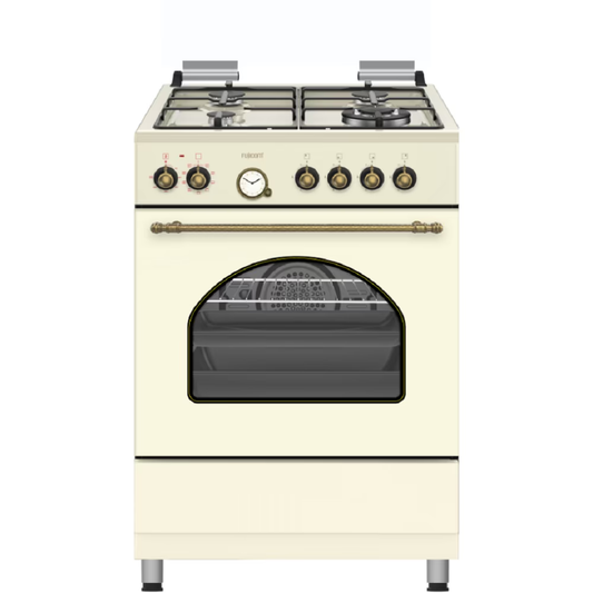 תנור משולב כיריים פוג’יקום Fujicom FJ-FSRT60BG גימור שמנת - יבואן רשמי