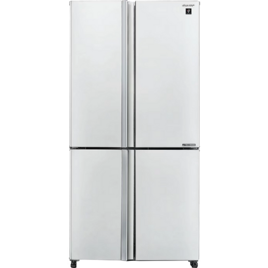 מקרר 4 דלתות מקפיא תחתון 611 ליטר נטו Sharp SJ-9270-W עם התקן שבת מובנה - גימור לבן - יבואן רשמי