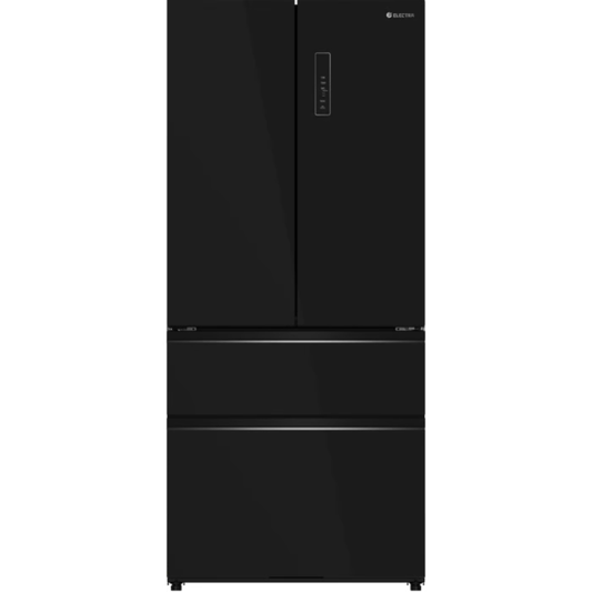 מקרר 4 דלתות מקפיא תחתון 509 ליטר נטו Electra EL511GBL - גימור זכוכית שחורה נצנצים אחריות ע"י - יבואן הרשמי